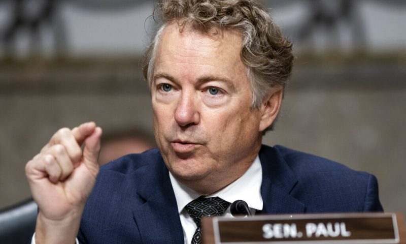 Sen. Rand Paul, R-Ky., speaks during a Senate Health, Education, Labor, and Pensions Committee hearing to examine the federal response to COVID-19 and new emerging variants, Tuesday, Jan. 11, 2022 on Capitol Hill in Washington. (Greg Nash/Pool via AP)