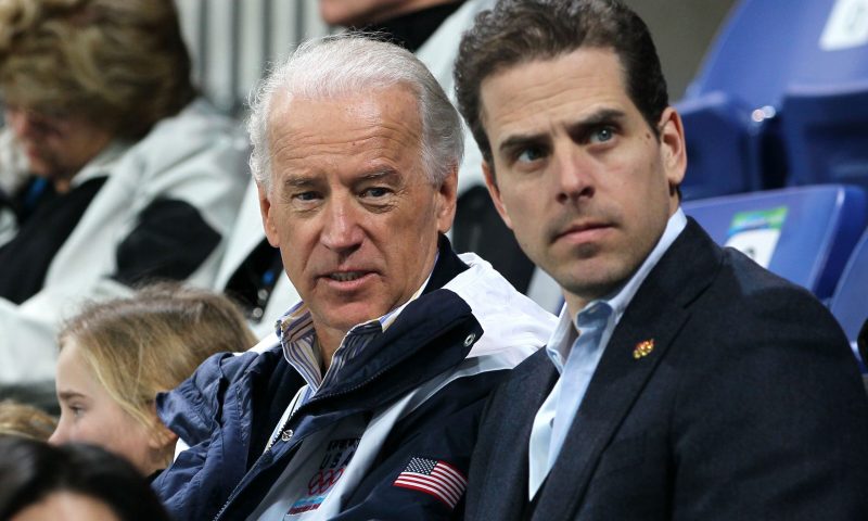 Joe Biden, left, and his son Hunter Biden, right, in Vancouver, Canada. (Photo by Bruce Bennett/Getty Images)