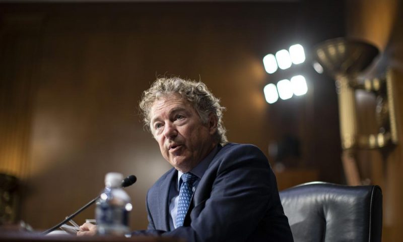 Sen. Rand Paul, R-Ky., speaks during a Senate Foreign Relations committee hearing on the Fiscal Year 2023 Budget in Washington, Tuesday, April 26, 2022. (Al Drago/Pool Photo via AP)