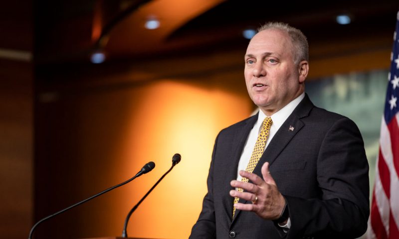 WASHINGTON, DC - DECEMBER 17: Republican Whip Rep. Steve Scalise (R-LA) speaks during a press conference at the US Capitol on December 17, 2019 in Washington, DC. House Republican leaders criticized their Democratic colleagues handling of the impeachment proceedings of President Donald Trump. (Photo by Samuel Corum/Getty Images)