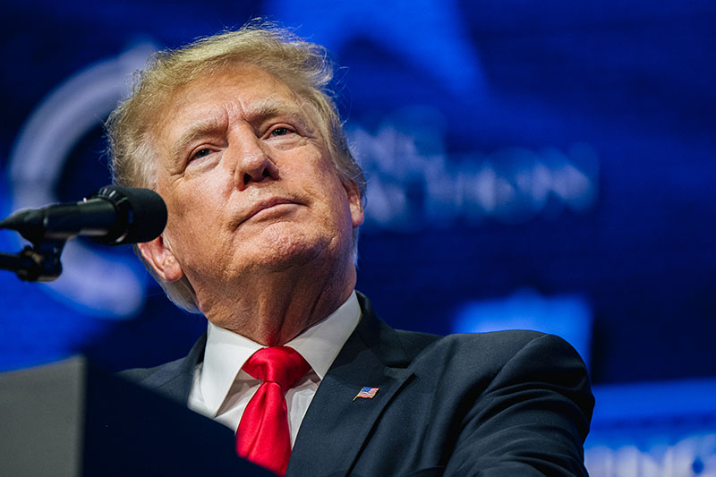 PHOENIX, ARIZONA - JULY 24: Former U.S. President Donald Trump speaks during the Rally To Protect Our Elections conference on July 24, 2021 in Phoenix, Arizona. The Phoenix-based political organization Turning Point Action hosted former President Donald Trump alongside GOP Arizona candidates who have begun candidacy for government elected roles. (Photo by Brandon Bell/Getty Images)