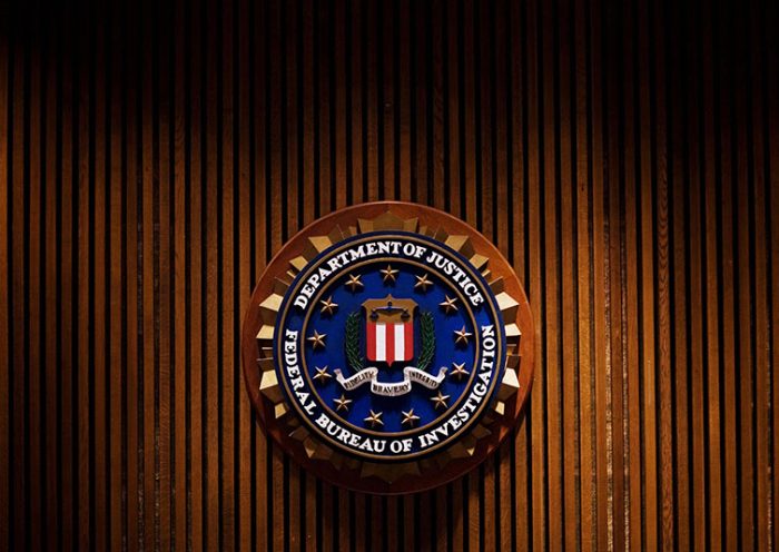 A crest of the Federal Bureau of Investigation is seen 03 August 2007 inside the J. Edgar Hoover FBI Building in Washington, DC. AFP PHOTO/Mandel NGAN (Photo credit should read MANDEL NGAN/AFP via Getty Images)