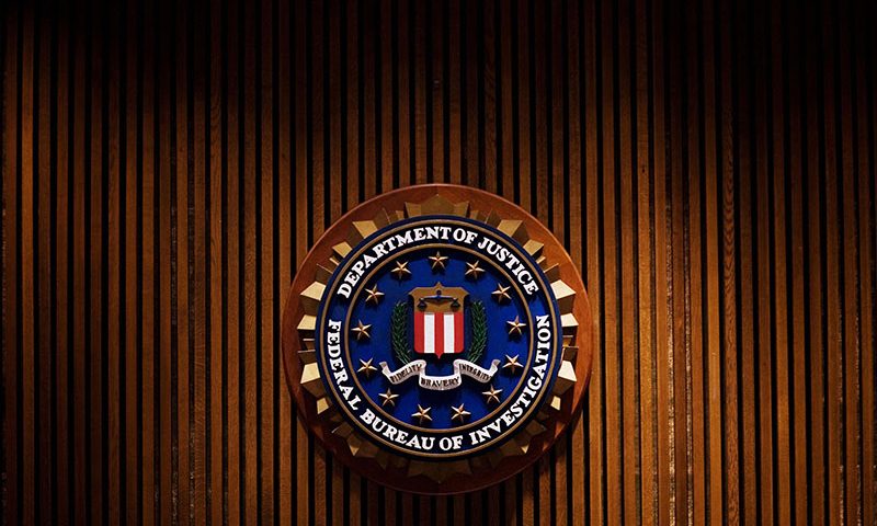 A crest of the Federal Bureau of Investigation is seen 03 August 2007 inside the J. Edgar Hoover FBI Building in Washington, DC. AFP PHOTO/Mandel NGAN (Photo credit should read MANDEL NGAN/AFP via Getty Images)