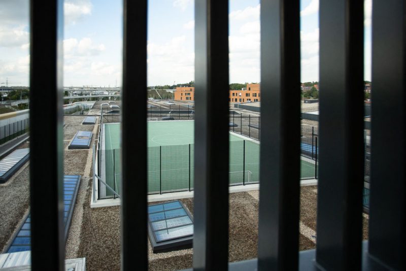 Illustration picture shows the inauguration of a new large 'prison village' in Haren, Brussels, Friday 30 September 2022. The Haren prison, with 1190 places, will replace the prisons of Saint-Gilles - Sint-Gillis, Forest - Vorst and Berkendael. BELGA PHOTO JAMES ARTHUR GEKIERE (Photo by JAMES ARTHUR GEKIERE / BELGA MAG / Belga via AFP) (Photo by JAMES ARTHUR GEKIERE/BELGA MAG/AFP via Getty Images)