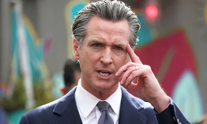 OAKLAND, CALIFORNIA - FEBRUARY 09: California Gov. Gavin Newsom speaks during a bill signing ceremony at Nido's Backyard Mexican Restaurant on February 09, 2022 in San Francisco, California. (Photo by Justin Sullivan/Getty Images)