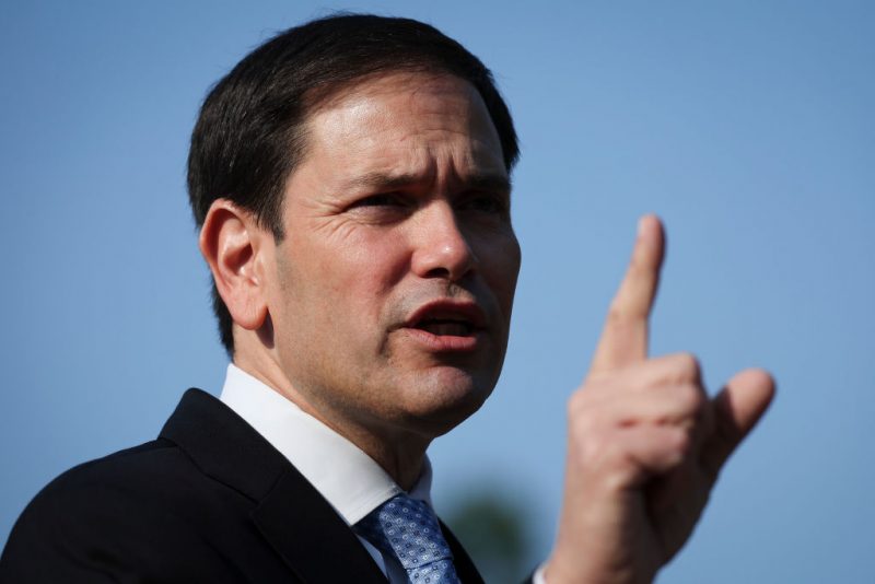 Sen. Marco Rubio (R-FL) speaks outside the White House during a news conference September 15, 2022 in Washington, DC. Rubio spoke out on U.S. policy toward Cuba, Venezuela, Nicaragua, and Colombia. (Photo by Win McNamee/Getty Images)