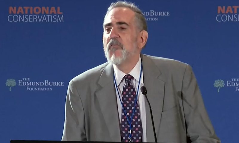 Economics researcher Alan Tonelson speaks at the 2022 National Conservatism Conference in Miami, FL.