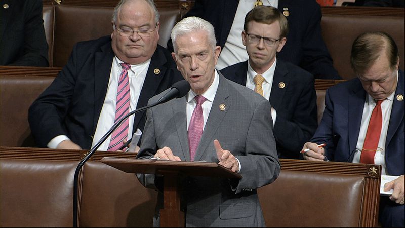 Rep. Bill Johnson, R-Ohio, speaks in December as the House of Representatives debates the articles of impeachment against President Donald Trump. (House Television via Associated Press)AP