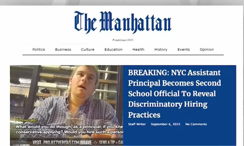 Screenshot of the website called "The Manhattan", a new source for news in New York.