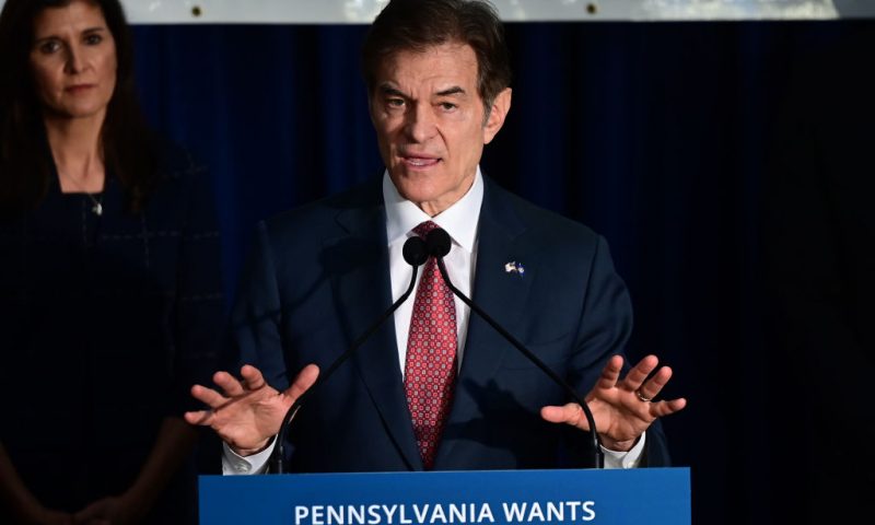 HARRISBURG, PA - OCTOBER 26: Republican Pennsylvania Senate nominee Dr. Mehmet Oz speaks at an event with Nikki Haley on October 26, 2022 in Harrisburg, Pennsylvania. In the November general election, Oz faces Democratic nominee John Fetterman. (Photo by Mark Makela/Getty Images)