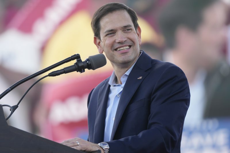Sen. Marco Rubio, R-Fla., speaks before former President Donald Trump at a campaign rally at the Miami-Dade County Fair and Exposition on Sunday, Nov. 6, 2022, in Miami. (AP Photo/Rebecca Blackwell)