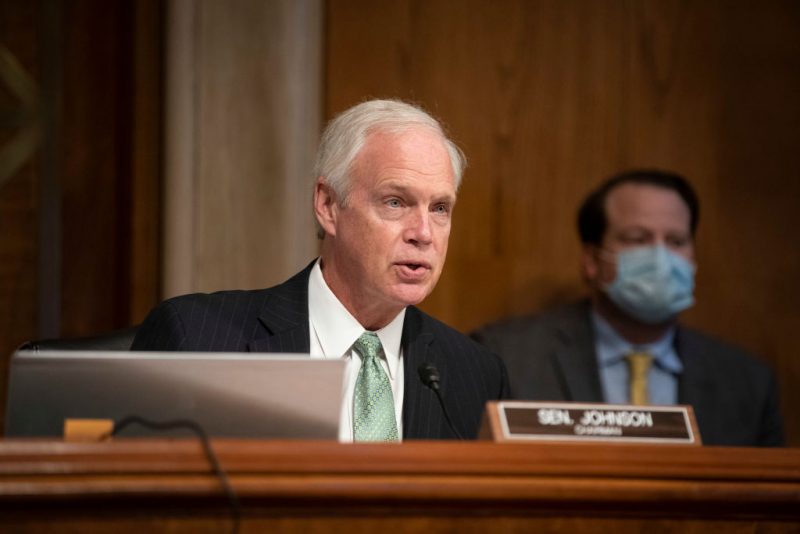 U.S. Senate Homeland Security Committee Chairman Ron Johnson (R-WI) presides over a hearing at the Capitol Building on June 25, 2020 in Washington, DC. (Photo by Alexander Drago-Pool/Getty Images)