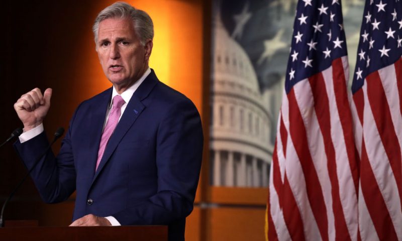 U.S. House Minority Leader Rep. Kevin McCarthy (R-CA) speaks during a weekly news conference May 28, 2020 on Capitol Hill in Washington, DC. McCarthy held news conference to fill questions from members of the press. (Photo by Alex Wong/Getty Images)