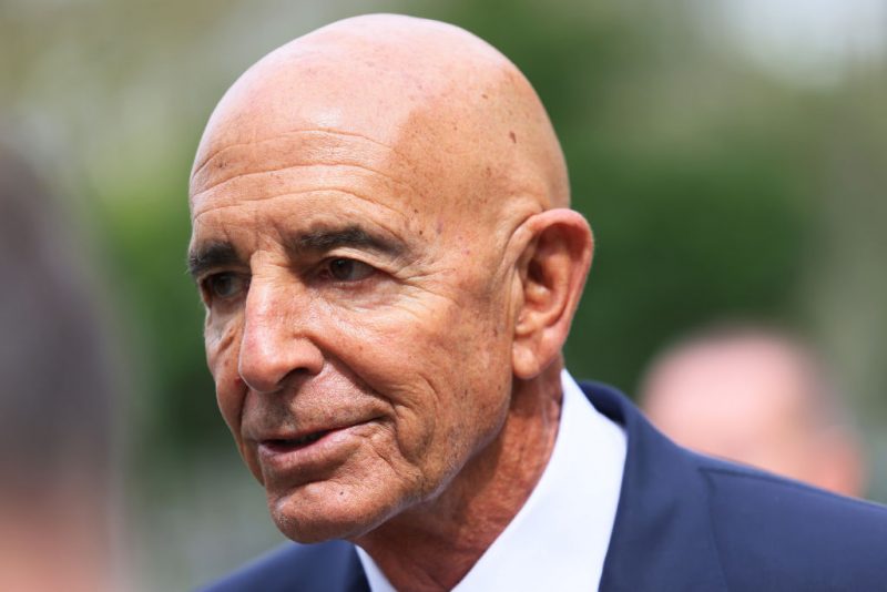 NEW YORK, NEW YORK - SEPTEMBER 19: Tom Barrack, a former advisor to former president Donald Trump, leaves U.S. District Court for the Eastern District of New York in a short recess during jury selection for his trial on September 19, 2022 in the Brooklyn borough of New York City. (Photo by Michael M. Santiago/Getty Images)