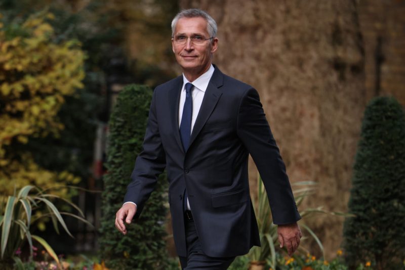 NATO Secretary General Jens Stoltenberg arrives at Downing Street to meet British Prime Minister Rishi Sunak on November 9, 2022 in London, England. The NATO chief earlier met the British Defence Secretary Ben Wallace and observed a UK-run programme to train Ukrainian troops. (Photo by Dan Kitwood /Getty Images)