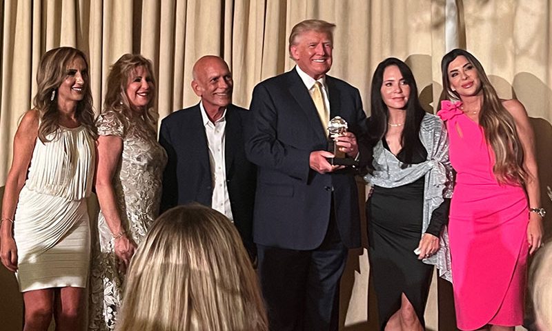 Trump receives an award.