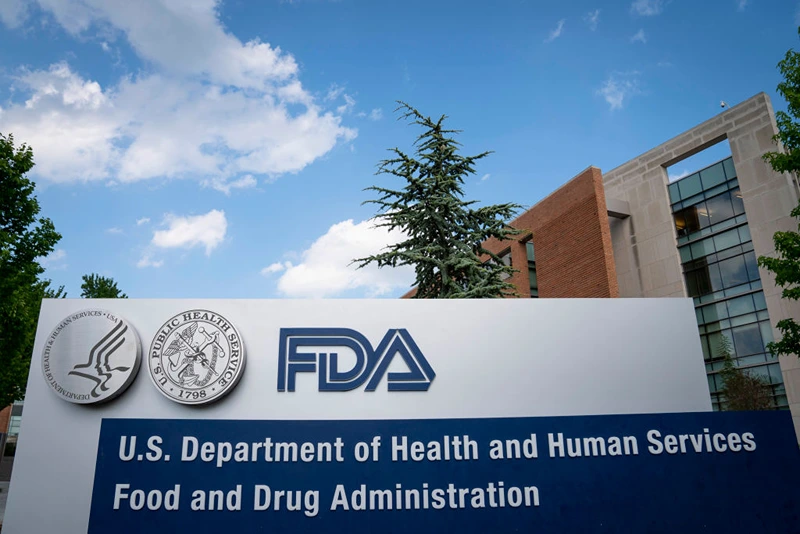 A sign for the Food And Drug Administration is seen outside of the headquarters on July 20, 2020 in White Oak, Maryland. (Photo by Sarah Silbiger/Getty Images)

