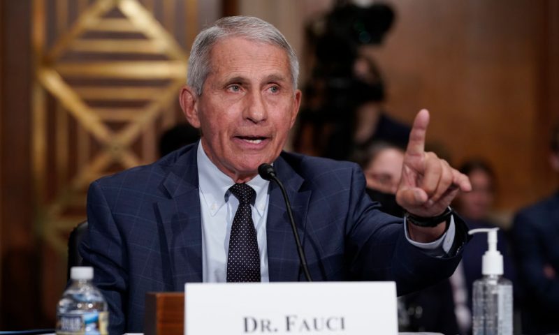 WASHINGTON, DC - JULY 20: Top infectious disease expert Dr. Anthony Fauci responds to accusations by Sen. Rand Paul, R-Ky., as he testifies before the Senate Health, Education, Labor, and Pensions Committee, July 20, 2021 on Capitol Hill in Washington, DC. Cases of COVID-19 have tripled over the past three weeks, and hospitalizations and deaths are rising among unvaccinated people. (Photo by J. Scott Applewhite-Pool/Getty Images)