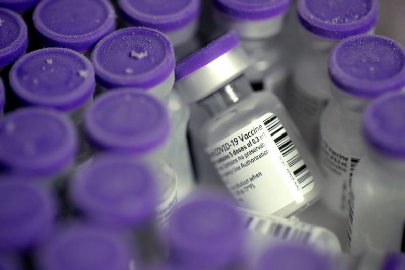 COVID-19 vaccine is stored at -80 degrees celsius in the pharmacy at Roseland Community Hospital on December 18, 2020 in Chicago, Illinois. The hospital began distributing the COVID-19 vaccine to its workers yesterday. (Photo by Scott Olson/Getty Images)