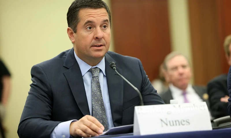 WASHINGTON, DC - JUNE 29: U.S. Rep. Devin Nunes (R-CA) testifies during a Republican-led forum on the origins of the COVID-19 virus at the U.S. Capitol on June 29, 2021 in Washington, DC. The forum examined the theory that the coronavirus came from a lab in Wuhan, China. (Photo by Kevin Dietsch/Getty Images)