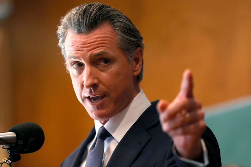 SAN FRANCISCO, CALIFORNIA California Gov. Gavin Newsom speaks to union workers and volunteers on election day at the IBEW Local 6 union hall on September 14, 2021 in San Francisco, California. Californians are heading to the polls to cast their ballots in the California recall election of Gov. Gavin Newsom. (Photo by Justin Sullivan/Getty Images)