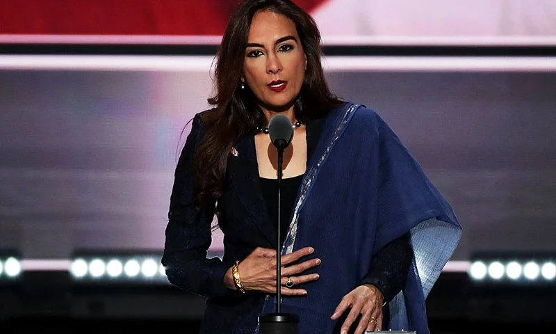 CLEVELAND, OH - JULY 19: Harmeet Dhillon, Vice Chair of the CA Republican Party, speaks on the second day of the Republican National Convention on July 19, 2016 at the Quicken Loans Arena in Cleveland, Ohio. An estimated 50,000 people are expected in Cleveland, including hundreds of protesters and members of the media. The four-day Republican National Convention kicked off on July 18. (Photo by Alex Wong/Getty Images)