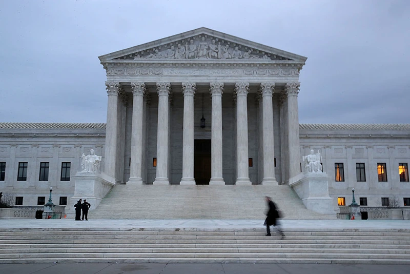 A man walks up the steps of the U.S. Supreme Court on January 31, 2017 in Washington, DC. Later today President Donald Trump is expected to announce his Supreme Court nominee to replace Associate Justice Antonin Scalia who passed away last year. (Photo by Mark Wilson/Getty Images)