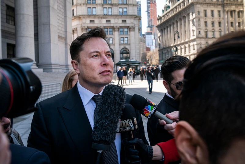 Tesla CEO Elon Musk arrives at federal court, April 4, 2019 in New York City. A federal judge will hear oral arguments this afternoon in a lawsuit brought by the U.S. Securities and Exchange Commission (SEC) that seeks to hold Musk in contempt for violating a settlement deal. (Photo by Drew Angerer/Getty Images)