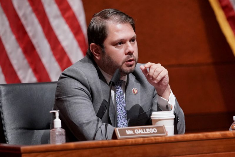Rep. Ruben Gallego (D-AZ) attends a House Armed Services Committee hearing on July 9, 2020 in Washington, DC. Secretary of Defense Mark Esper and Joint Chiefs Chairman Gen. Mark Milley were scheduled to testify about the role of the Department of Defense in civilian law enforcement. Active duty troops aided local law enforcement around the country at protests last month in the wake of George Floyd's death. (Photo by Greg Nash-Pool/Getty Images)