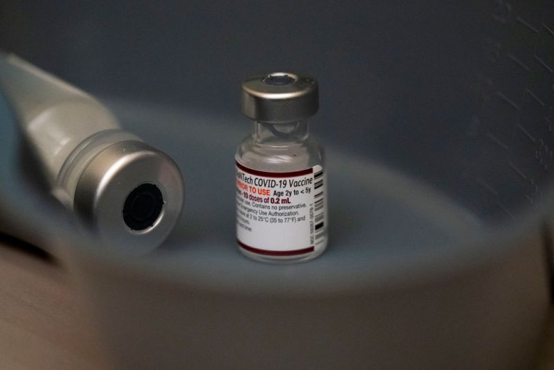 SEATTLE, WA - JUNE 21: A vial of the Pfizer Covid-19 vaccine, labeled for ages 2 to 5 during research but still acceptable for children below age 2, is seen at UW Medical Center - Roosevelt on June 21, 2022 in Seattle, Washington. Covid-19 vaccinations for children younger than 5 began today across the U.S.  (Photo by David Ryder/Getty Images)Washington. Covid-19 vaccinations for children younger than 5 began today across the U.S.  (Photo by David Ryder/Getty Images)