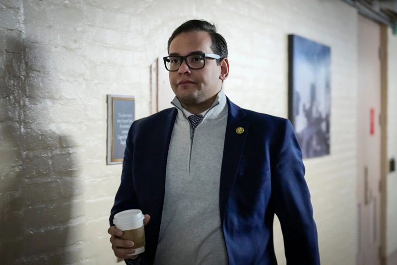 WASHINGTON, DC - JANUARY 10: Rep. George Santos (R-NY) walks to a closed-door GOP caucus meeting at the U.S. Capitol January 10, 2023 in Washington, DC. House Republicans passed their first bill of the 118th Congress on Monday night, voting along party lines to cut $71 billion from the Internal Revenue Service, which Senate Democrats said they would not take up. (Photo by Drew Angerer/Getty Images)
