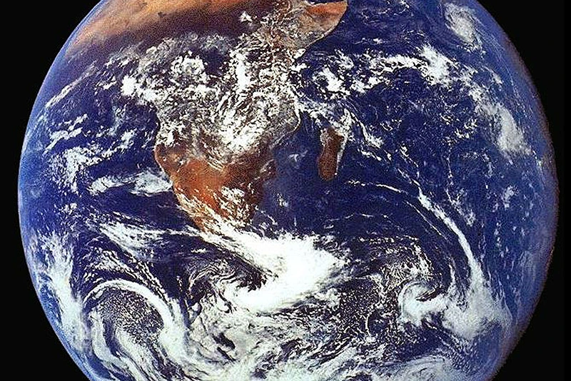 File Photo: The Crew Of Apollo 17 Took This Photograph Of Earth In December 1972 While The Spacecraft Was Traveling Between The Earth And The Moon. The Orange-Red Deserts Of Africa And Saudi Arabia Stand In Stark Contrast To The Deep Blue Of The Oceans And The White Of Both Clouds And Snow-Covered Antarctica. (Photo By Nasa/Getty Images)