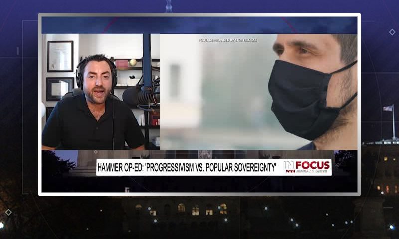 Video still from Josh Hammer's interview with In Focus on One America News Network