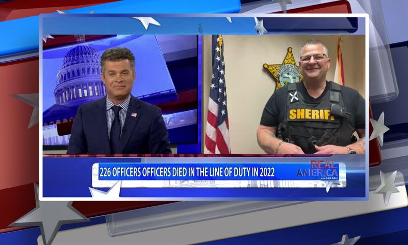 Video still from Sheriff Wayne Ivey's interview with Real America on One America News Network