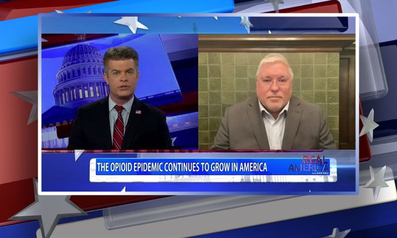Video still from AG Patrick Morrisey's interview with Real America on One America News Network