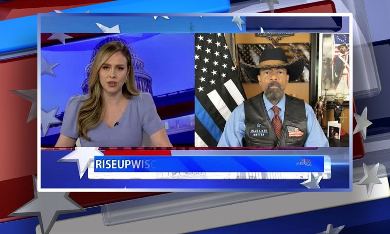 Video still from David Clarke's interview with Real America on One America News Network