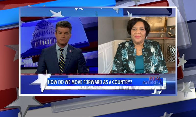 Video still from Alice Marie Johnson's interview with Real America on One America News Network