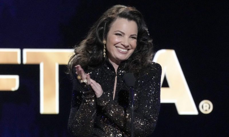 AG-AFTRA President Fran Drescher speaks at the 29th annual Screen Actors Guild Awards on Sunday, Feb. 26, 2023, at the Fairmont Century Plaza in Los Angeles. (AP Photo/Chris Pizzello)