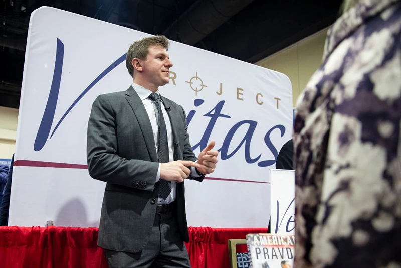 James O'Keefe, an American conservative political activist and founder of Project Veritas, meets with supporters during the Conservative Political Action Conference 2020 (CPAC) hosted by the American Conservative Union on February 28, 2020 in National Harbor, MD. (Photo by Samuel Corum/Getty Images)