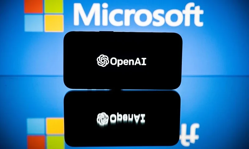 Microsoft extended on January 23 its partnership with with OpenAI, the research lab and creator of ChatGPT, a conversational artificial intelligence application software, in a "multiyear, multibillion dollar investment". (Photo by Lionel BONAVENTURE / AFP) (Photo by LIONEL BONAVENTURE/AFP via Getty Images)