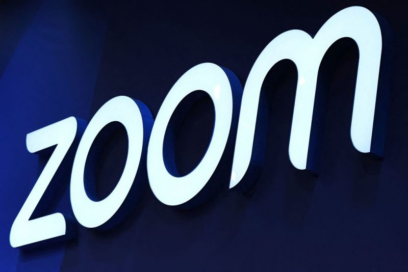 The logo of Zoom Video Communications is seen on the opening day of the Integrated Systems Europe (ISE) audiovisual and systems integration exhibition in Barcelona on January 31, 2023. (Photo by Pau BARRENA / AFP) (Photo by PAU BARRENA/AFP via Getty Images)