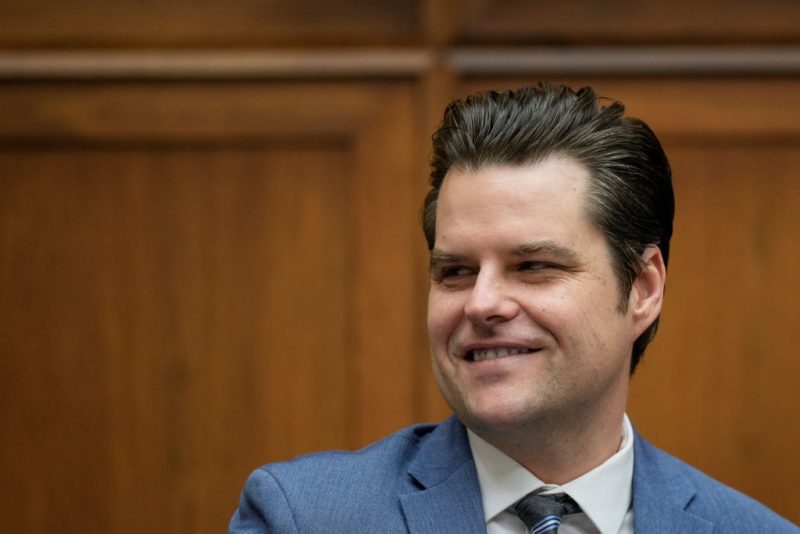 U.S. Rep. Matt Gaetz (R-FL) speaks during a business meeting prior to a hearing on U.S. southern border security on Capitol Hill, February 01, 2023 in Washington, DC. This is the first in a series of hearings called by Republicans to examine the Biden administration's handling of border security and migration along the U.S.-Mexico border. (Photo by Drew Angerer/Getty Images)