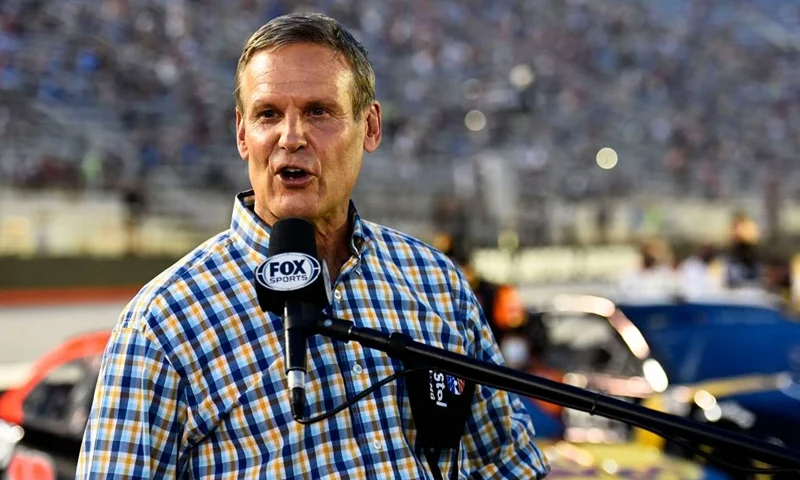 Tennessee Governor Bill Lee gives the command to start engines prior to the NASCAR Cup Series All-Star Race at Bristol Motor Speedway on July 15, 2020 in Bristol, Tennessee. (Photo by Jared C. Tilton/Getty Images)