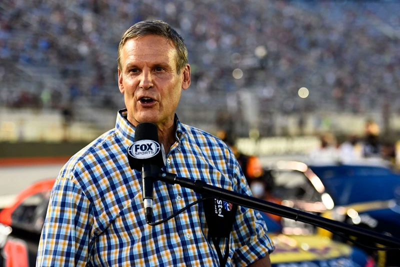Tennessee Governor Bill Lee gives the command to start engines prior to the NASCAR Cup Series All-Star Race at Bristol Motor Speedway on July 15, 2020 in Bristol, Tennessee. (Photo by Jared C. Tilton/Getty Images)