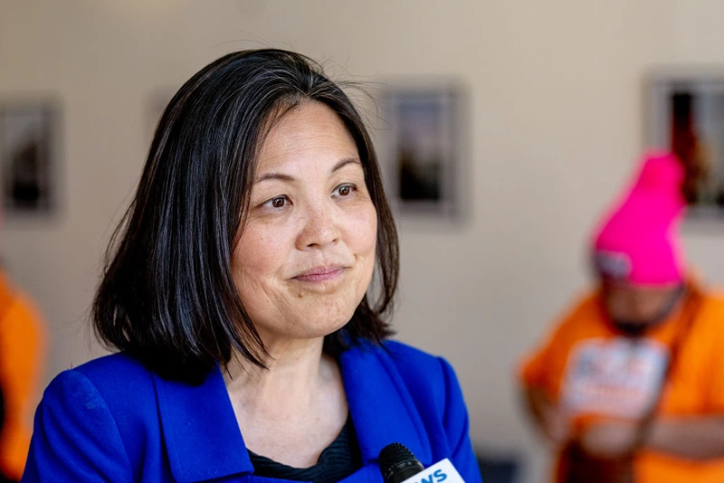 Deputy Labor Secretary Julie Su attends a Learn About Worker Experiences event at the Skal restaurant in Brooklynon April 11, 2022 in New York City. (Photo by Roy Rochlin/Getty Images for One Fair Wage)