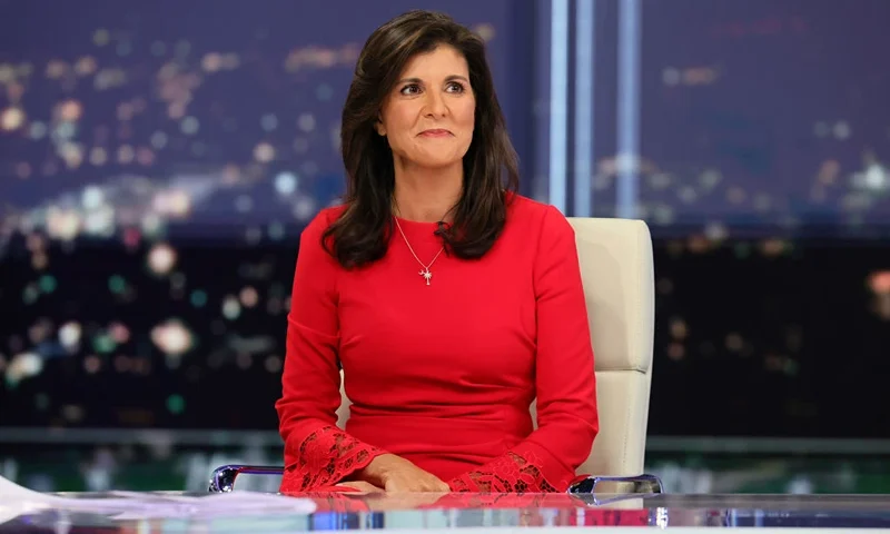 Nikki Haley visits "Hannity" at Fox News Channel Studios on January 20, 2023 in New York City. (Photo by Theo Wargo/Getty Images)