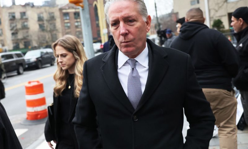 Charles McGonigal, the former head of counterintelligence for the FBI’s New York office, leaves Manhattan Federal Court after a court appearance on February 09, 2023 in New York City. McGonigal is charged with money laundering, and conspiring to violate U.S. sanctions against Russia while secretly working with Russian oligarch Oleg Deripaska. (Photo by Michael M. Santiago/Getty Images)