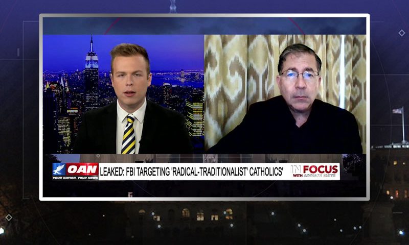 Video still from Frank Pavone's interview with In Focus on One America News Network