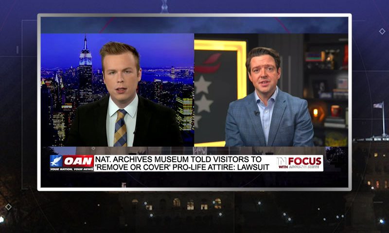Video still from Ryan Helfenbein's interview with In Focus on One America News Network