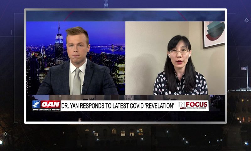 Video still from Dr. Li-Meng Yan's interview with In Focus on One America News Network